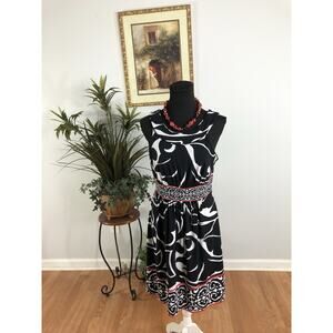 White House Black Market Woman Dress SM A-Line Sleeveless Animal Print Mob Wife